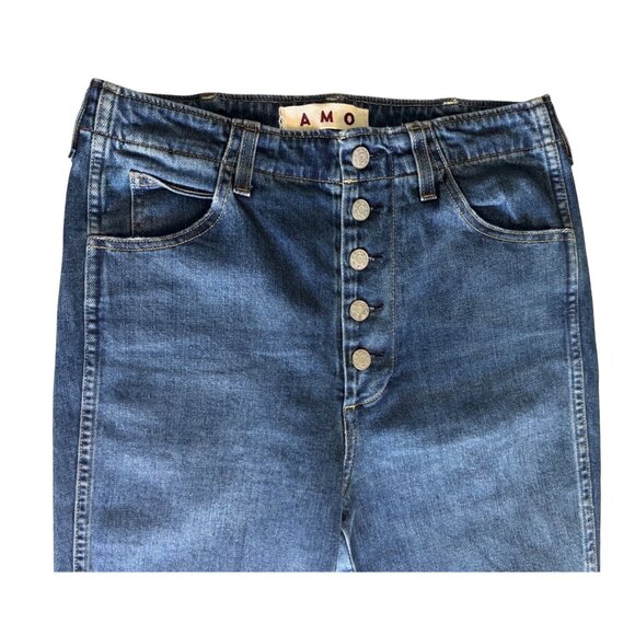 AMO High Rise Button Fly Twisted Seam Dock Jeans – Size 28 - Picture 6 of 9